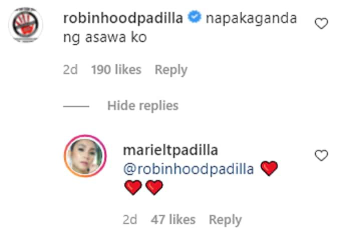 Robin Padilla reacts to wife Mariel Padilla's lovely photo: "napakaganda ng asawa ko"