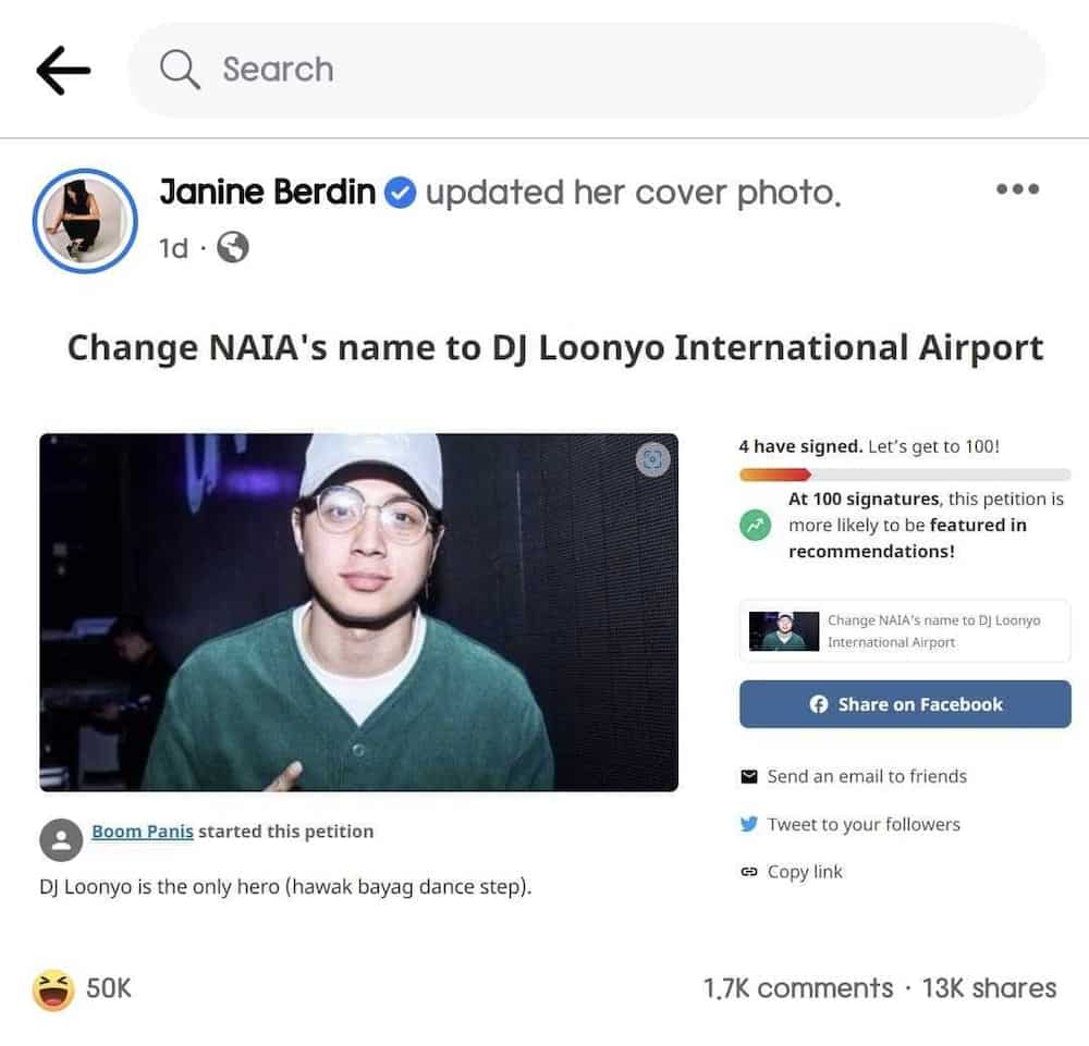 DJ Loonyo, umalma matapos gawing cover photo ni Janine Berdin ang 'airport' meme niya