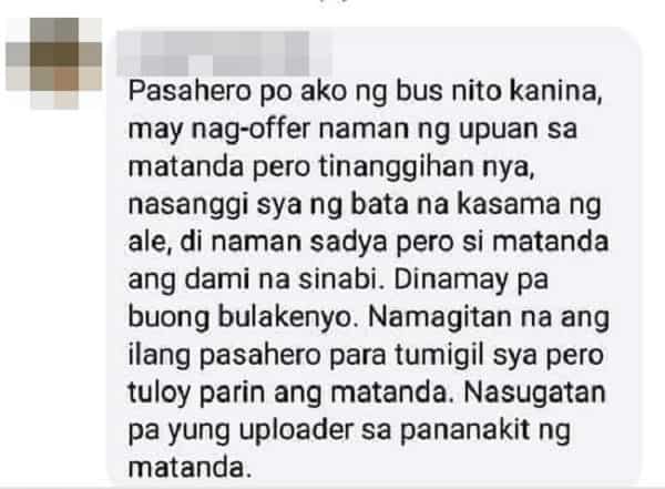 Matandang babae na nagwala sa isang bus dahil umano nasanggi ito, nag-viral na