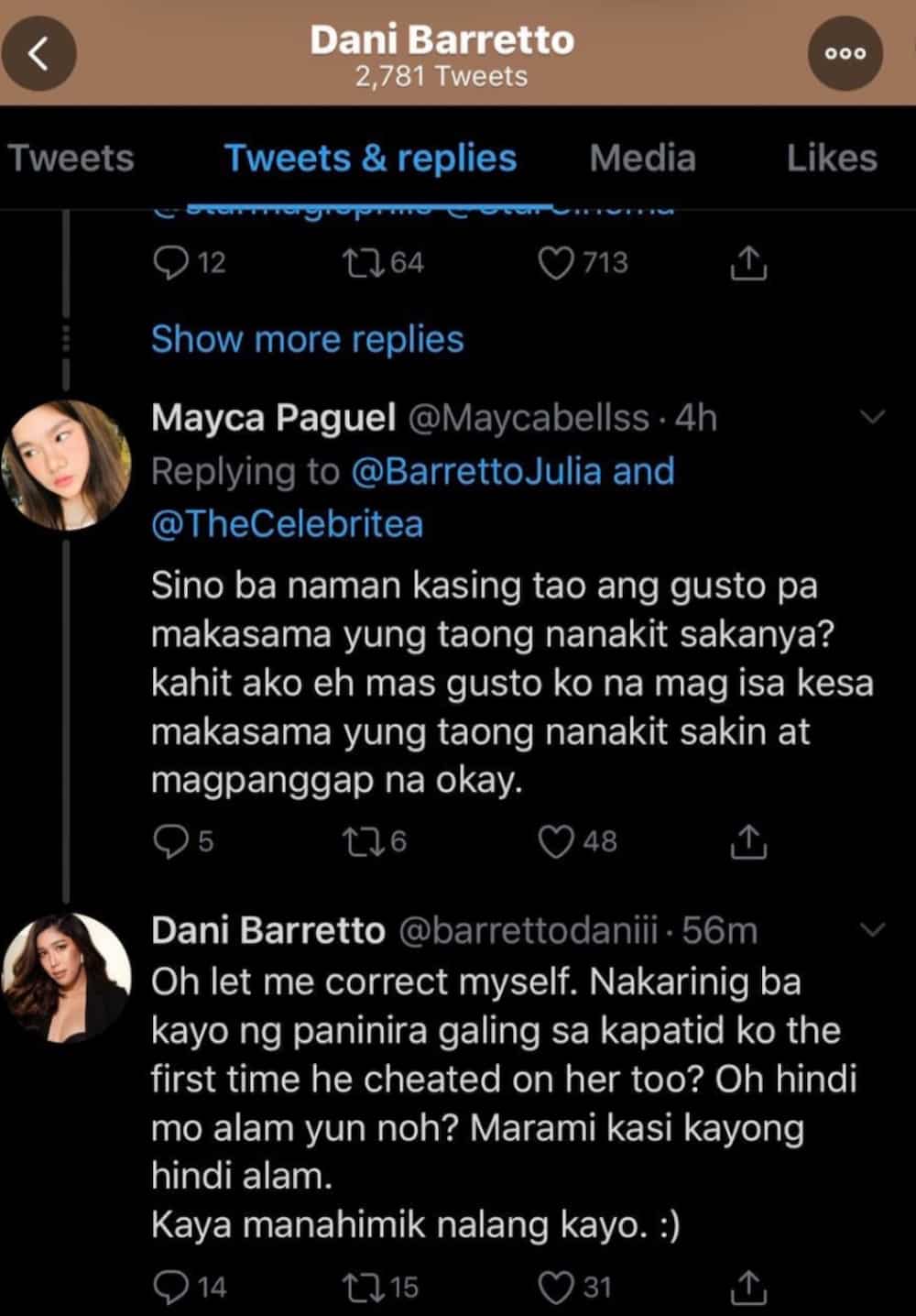 Netizens claim that Dani Barretto 'confirmed' that Joshua Garcia 'cheated' on Julia Barretto