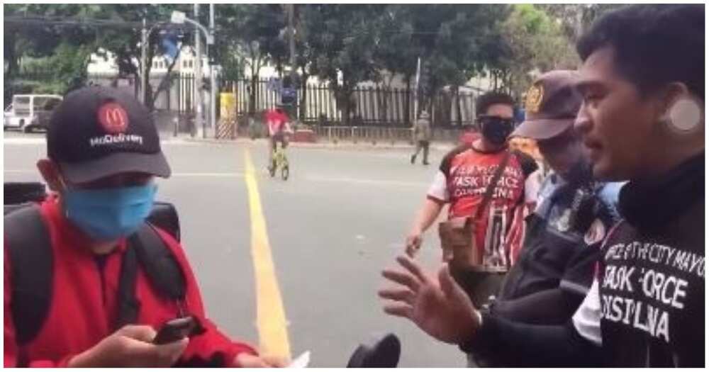 Enforcer sa food delivery rider: 'Di bawal ang pagkain, pagpasok ng tao bawal'
