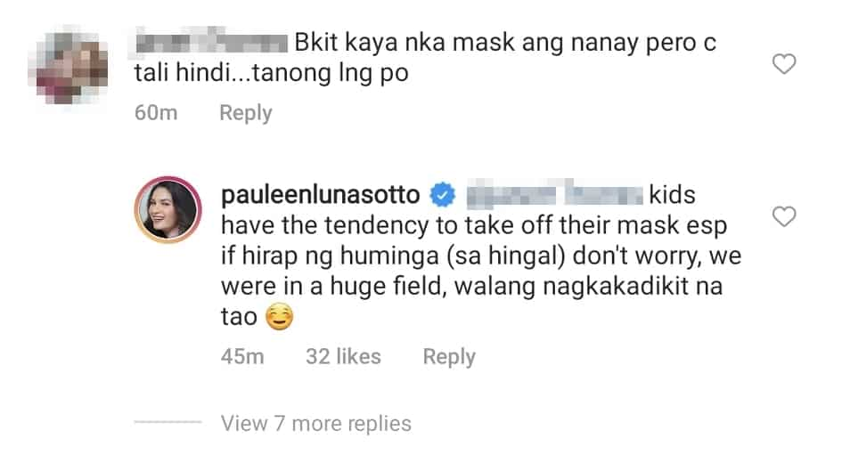 Pauleen Luna, sinagot ang netizen na pumuna sa hindi pagsuot ni baby Tali ng mask