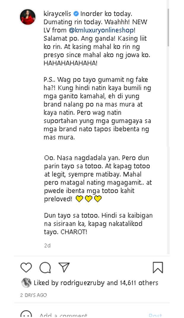 Kiray Celis, proud sa nabiling Louis Vuitton; ni-remind ang madla 'wag tumangkilik ng fake