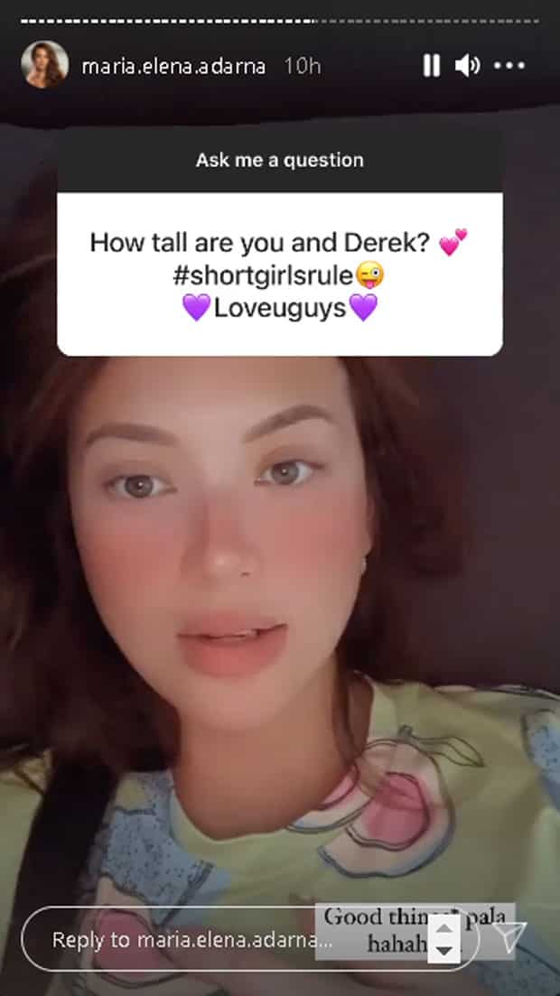 Ellen Adarna, sinagot ang tanong kung ano ang height nila ni Derek: "Great things come in small packages"
