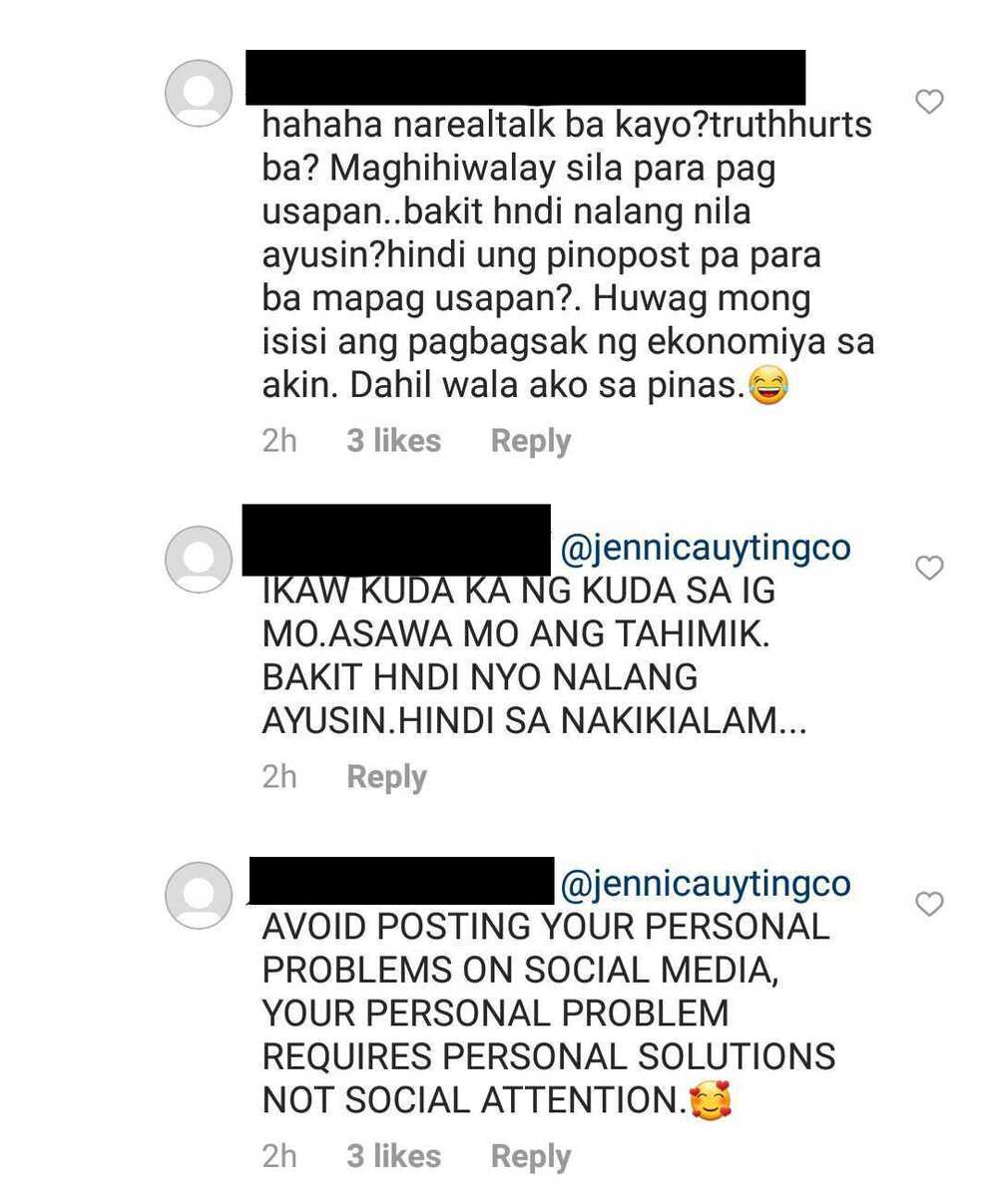 Jennica Garcia, sinupalpal ang netizen na nambatikos sa kanyang post sa IG