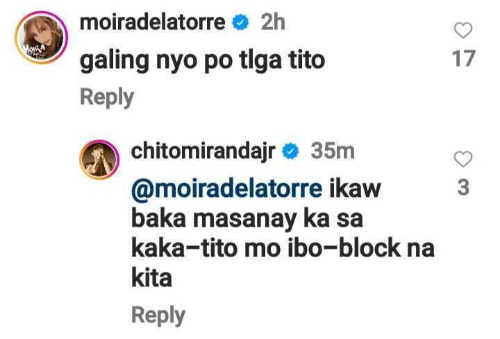 Chito Miranda, makulit na sinagot ang muling pagtawag sa kanya ni Moira dela Torre ng “tito”