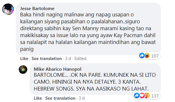 Manny Pacquiao, nakipag-ugnayan na kay Mike Hanopol ukol sa umano’y di bayad na Hebrew songs