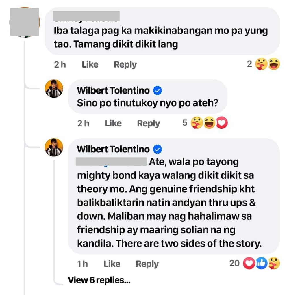 Wilbert Tolentino, sinagot ang “tamang dikit dikit lang” comment sa post niya: “Sino po”