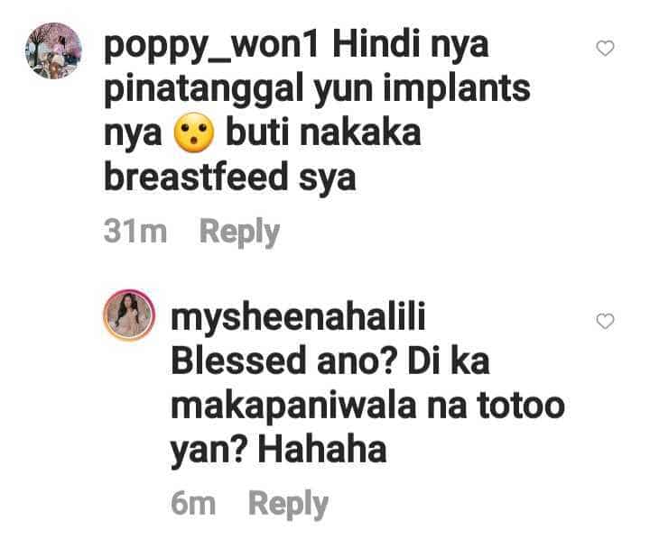 Sheena Halili slams netizen who thinks she has breast implants