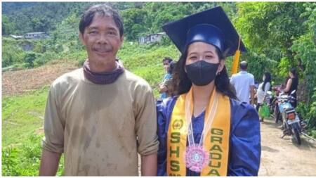 SHS graduate, ipinagmalaki pa ang ama kahit 'di na nakapagbihis para sa kanyang graduation