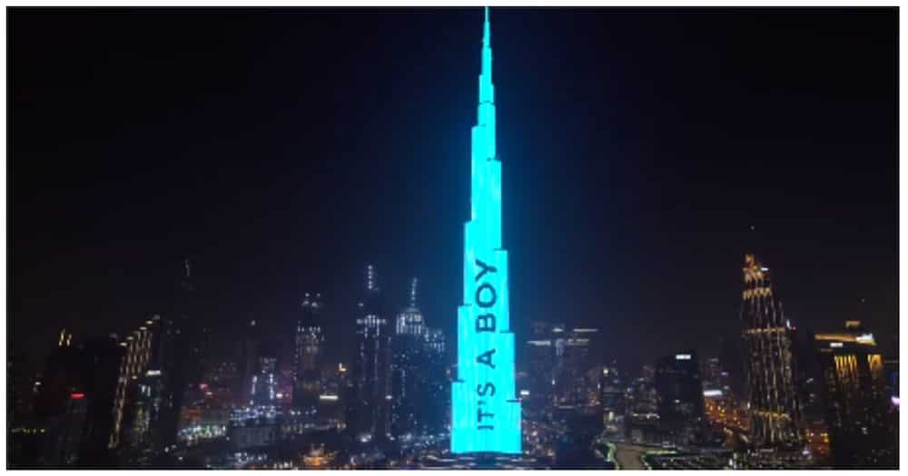 Dubai YouTubers, ginamit ang Burj Khalifa para sa bonggang gender reveal ng kanilang baby