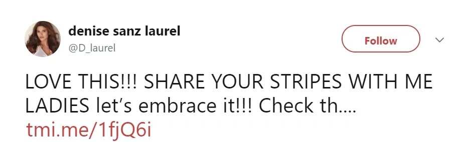 Denise Laurel proud of her stretch marks; encourages women to embrace their "stripes" Denise Laurel proud of her stretch marks; encourages women to embrace their "stripes"