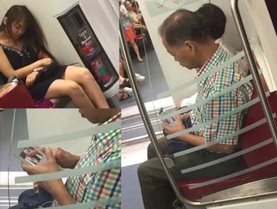 Man caught snapping photos of sleeping woman on the MRT