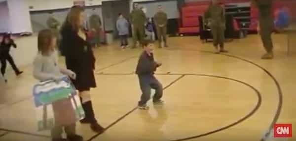 A boy with cerebral palsy walks to his Marine dad for the first time after not seeing him in over a year!