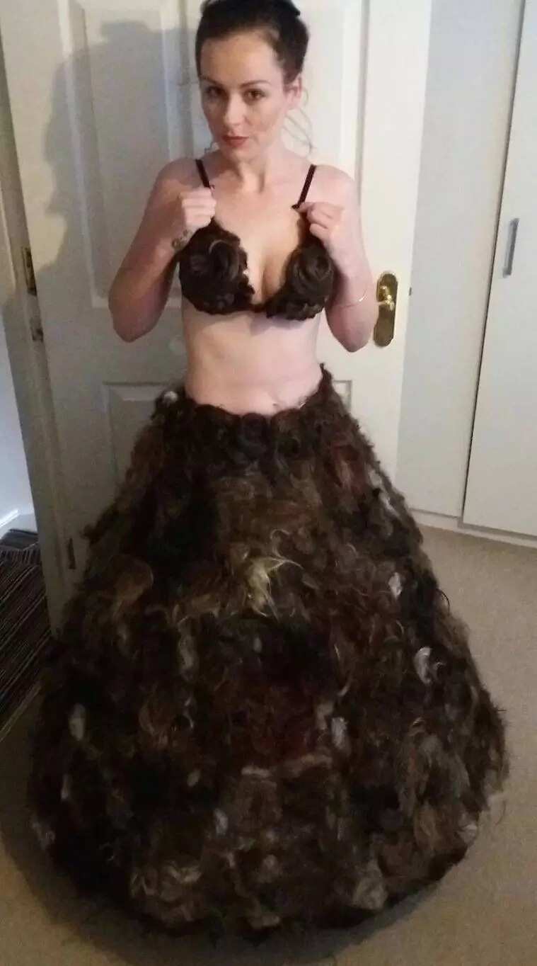 Designer creates dress out of pubic hair