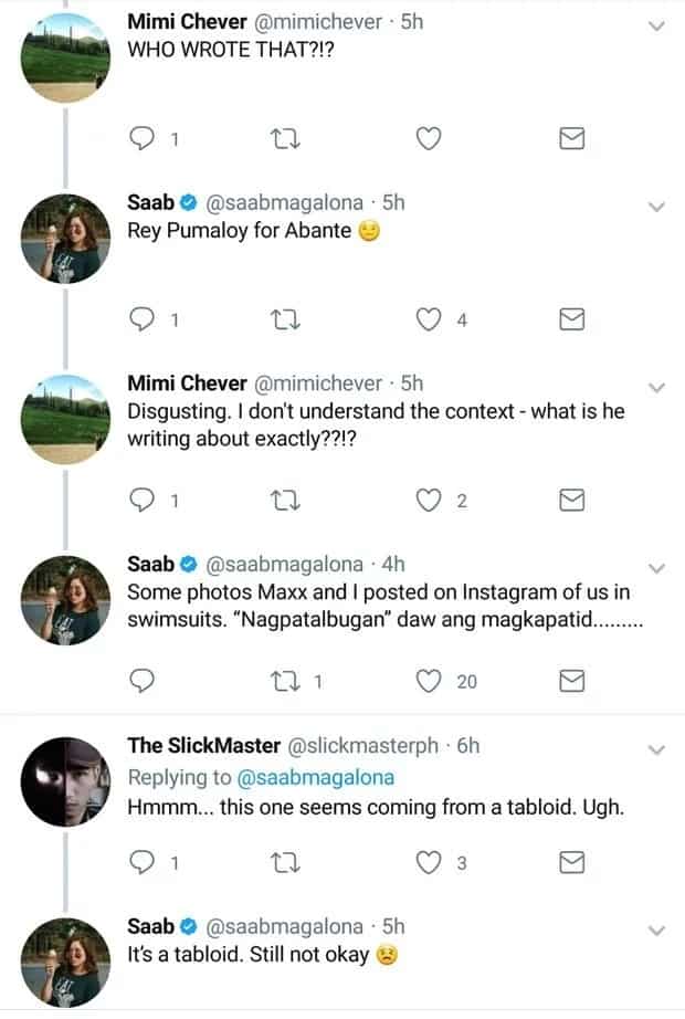 Saab Magalona calls out Abante writer who wrote foul content against her and Maxene