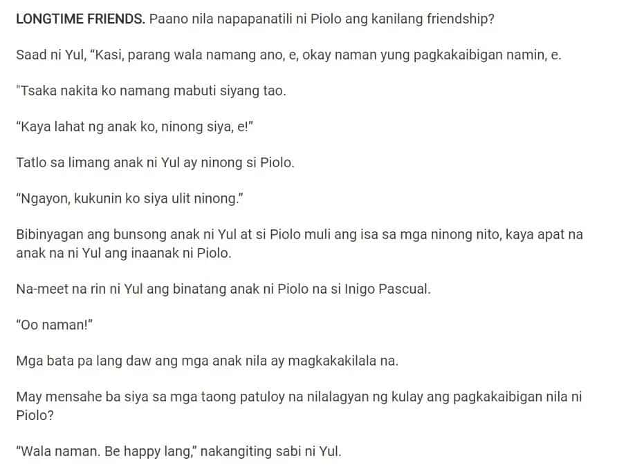 Yul Servo opens up on long-rumored dating relationship with Piolo Pascual