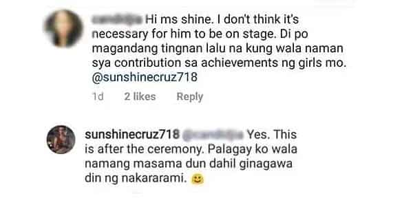 Sunshine Cruz responds to netizens who criticized Macky Mathay’s appearance at her daughters’ school ceremonies