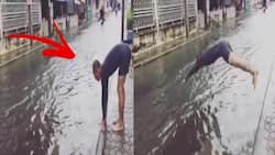 WATCH: This guy did an epic swimming relay on the flood!