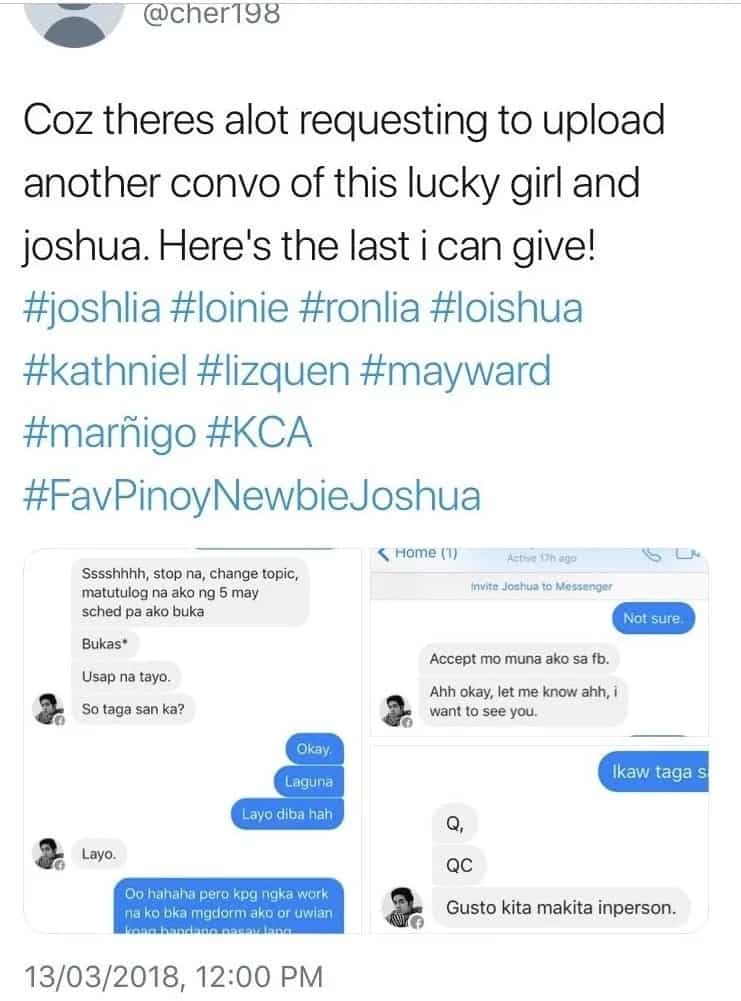 Nagtaksil daw kay Julia? Joshua Garcia allegedly sends private messages to a female netizen so that they could meet