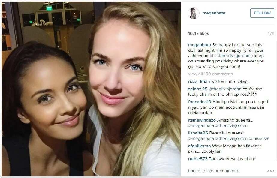Megan Young reunites with Miss USA Olivia Jordan Megan Young reunites with Miss USA Olivia Jordan