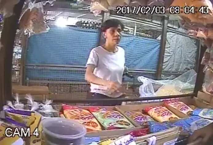 CCTV caught a woman in the act of stealing.