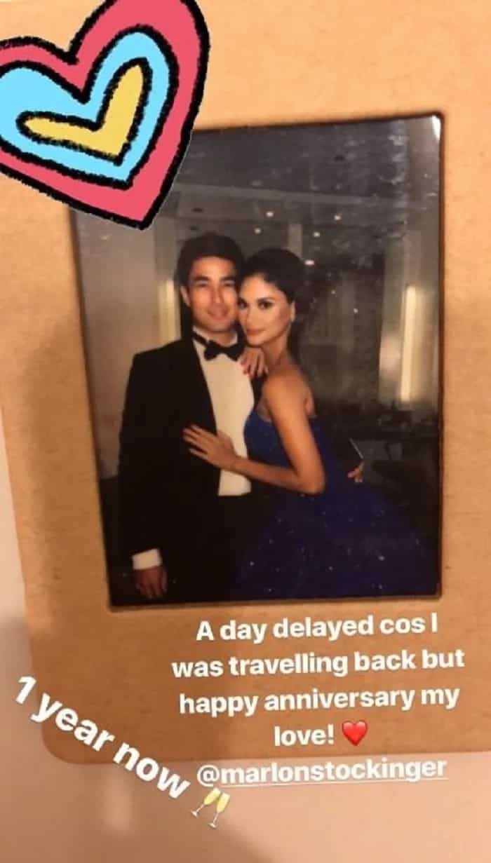 Pia Wurtzbach's Anniversary Message to BF Marlon Stockinger is a day delayed