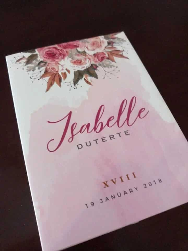 Isabelle Duterte's debut invitation is a symbol of luxury and opulence