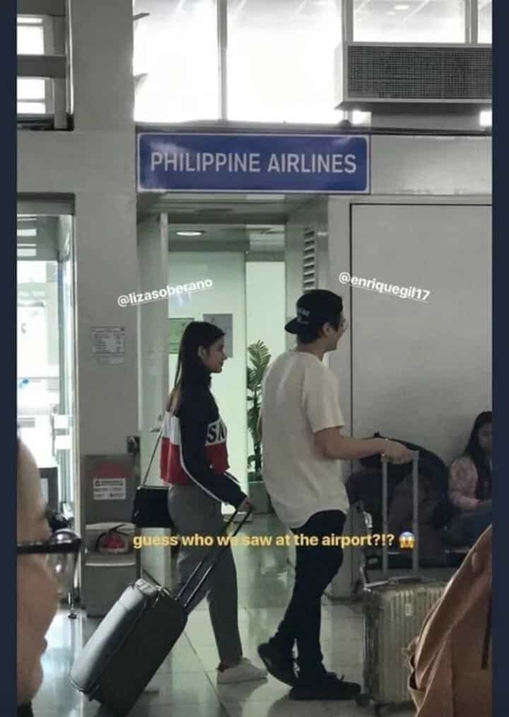 Ingat, love birds! Liza Soberano and Enrique Gil at the airport