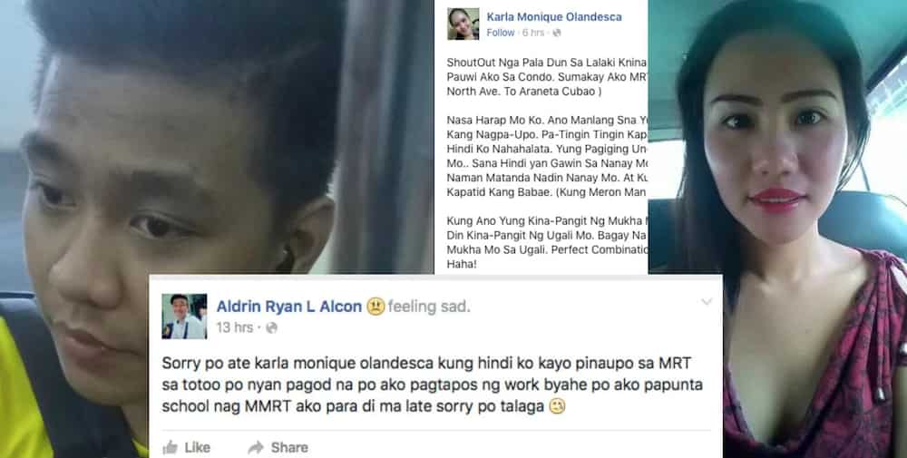 MRT man posts apology to Upuan girl on his Facebook account