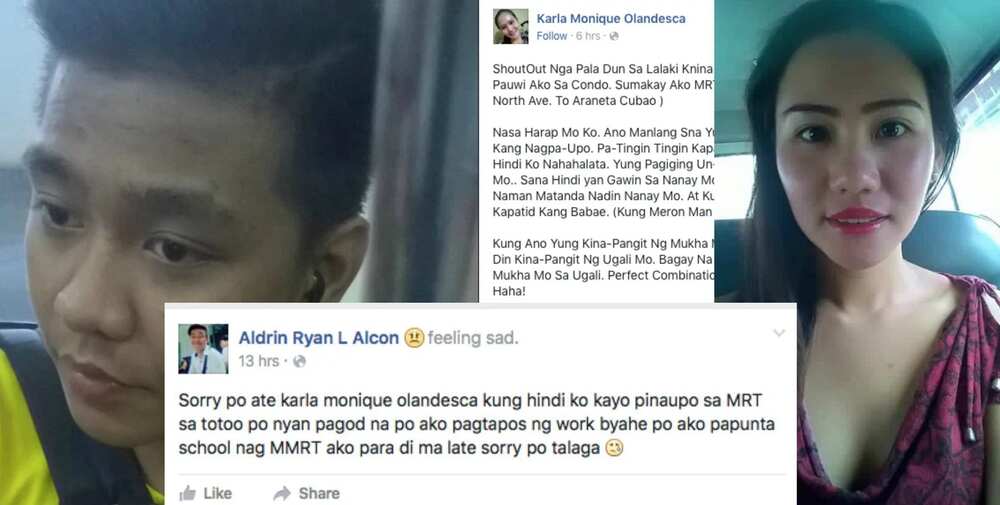 MRT man posts apology to Upuan girl on his Facebook account MRT man posts apology to Upuan girl on his Facebook account