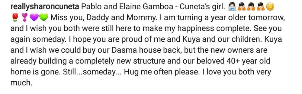 Namimiss ang mommy at daddy! Sharon Cuneta and brother hope to buy old home in Dasmariñas Village