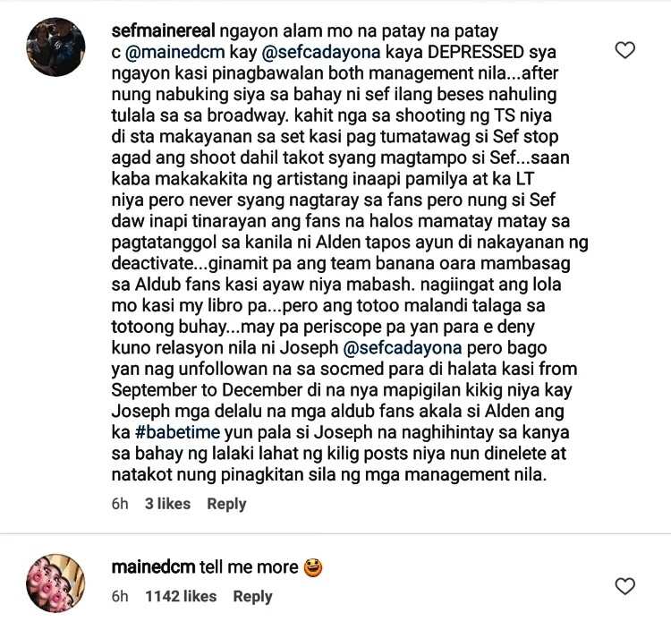 Maine Mendoza Did this to basher insisting “relationship” with Sef Cadayona