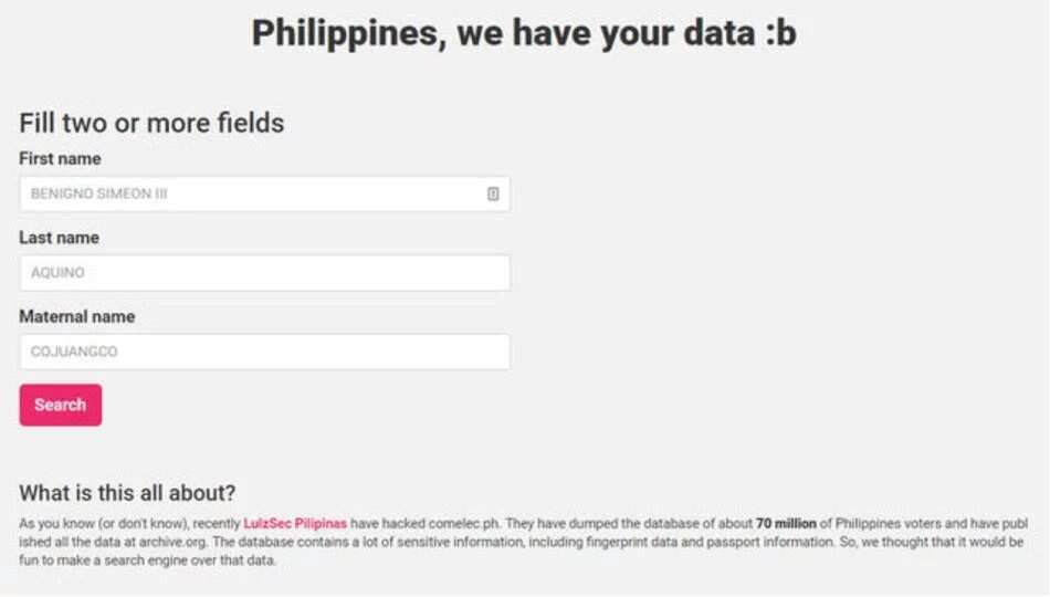 BREAKING: Hacked Comelec voters’ data searchable online