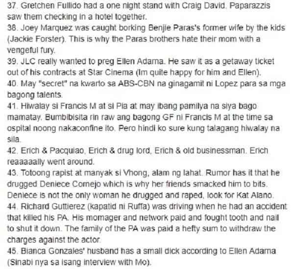 Totoo kaya o gawa-gawa lang? Facebook page exposed alleged deep secrets of Pinoy Celebrities