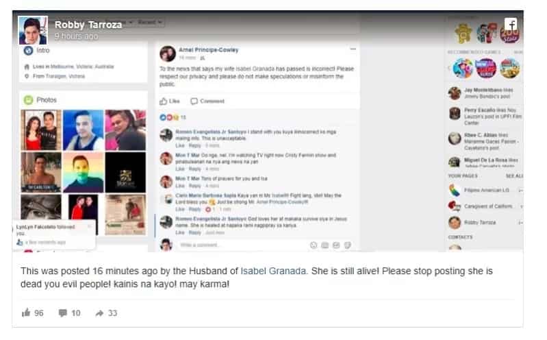 Vivian Velez deletes "RIP" message to Isabel Granada