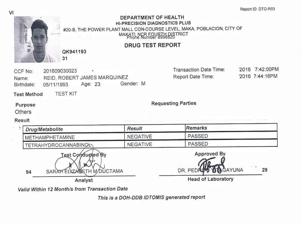 Partygoers Curtis and Reid negative in drug test