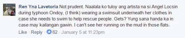 Angel Locsin was commended for practicality unlike the Vice President. (Photo credit: Facebook)