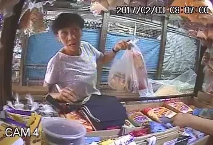 CCTV caught a woman in the act of stealing.