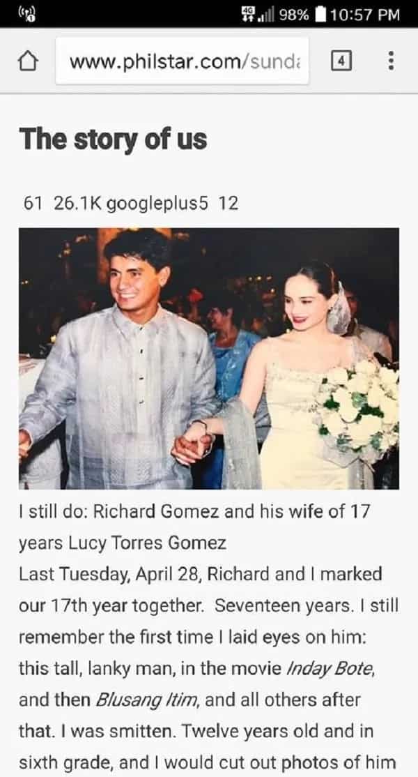 Ang buong kwento! The story of how Lucy Torres-Gomez and Richard Gomez met goes viral