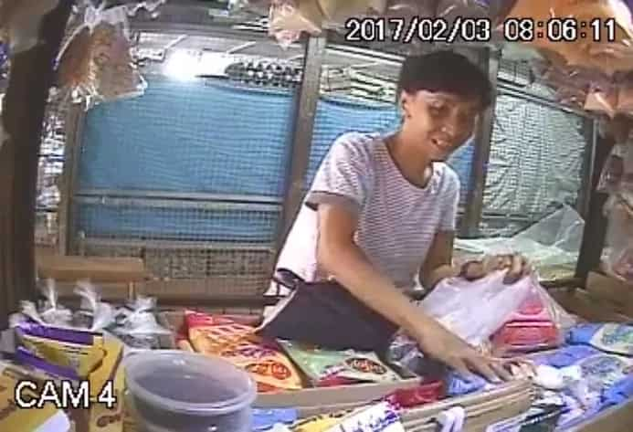 CCTV caught a woman in the act of stealing.