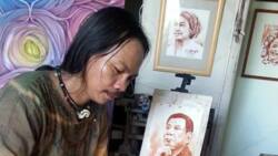 Taclobanon artist paints one of a kind ‘tuba’ portrait of Duterte