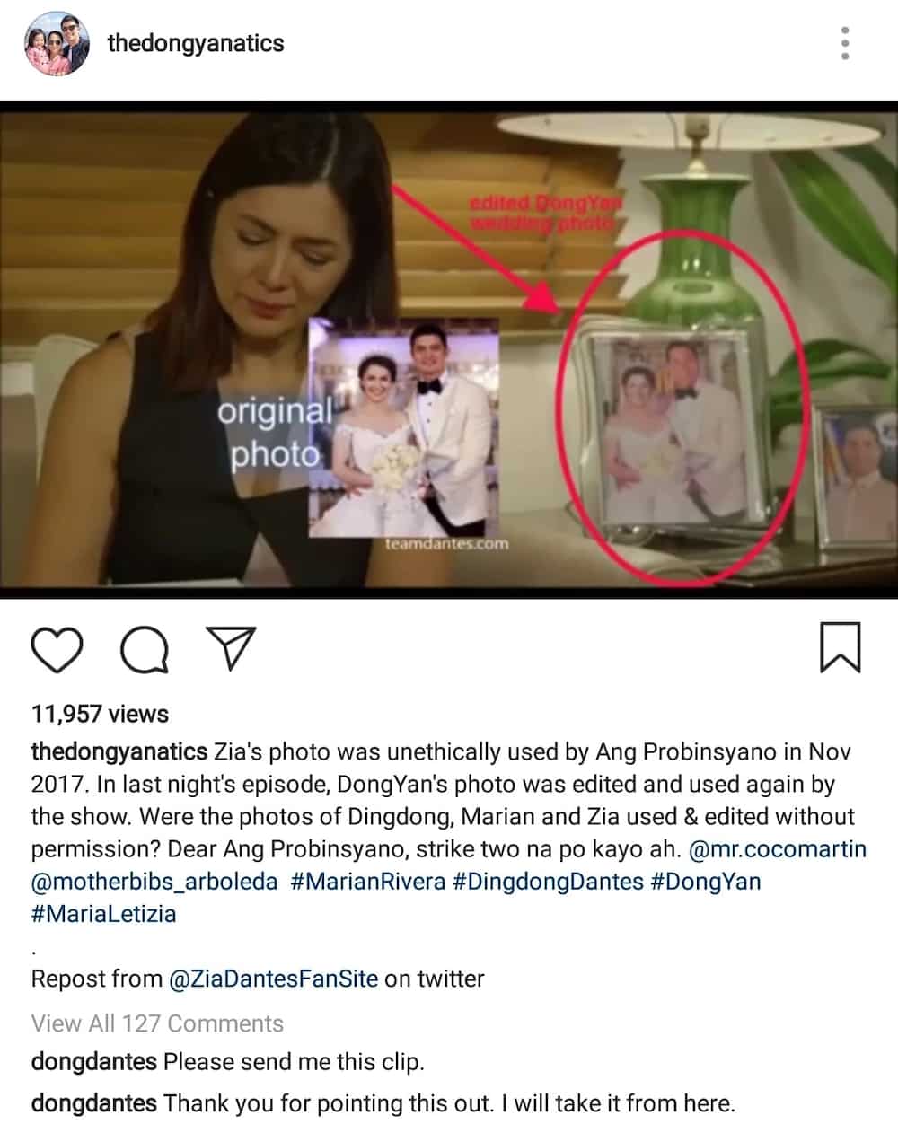 Dingdong Dantes reacts to alleged unethical use of Zia and DongYan photos in 'Ang Probinsiyano'
