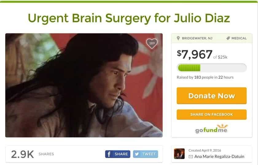 Actor Julio Diaz on verge of death; sister appeals for help