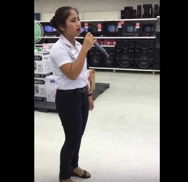 Pinay saleslady stuns netizens with epic version of hit song