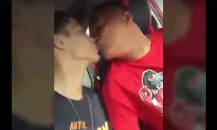 Gay couple shares video of magical kiss