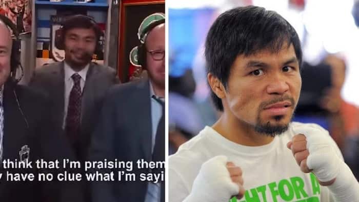 Manny Pacquiao pranks two commentators with his funny message during an interview. See their reaction!