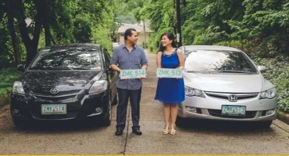 Couple weds after a license plate love story