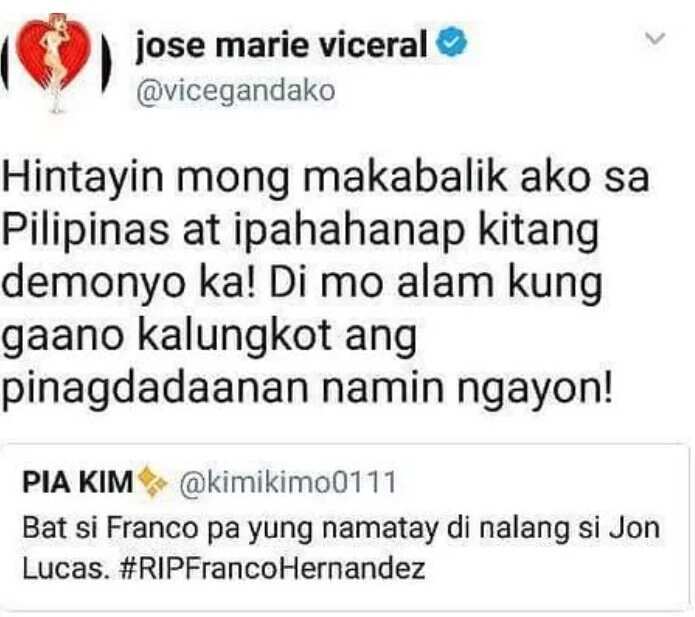 Netizen Got Another Statement After Vice Ganda And Jon Lucas Reacts To Her Insensitive Joke About Franco's Demise "Di Na Lang Si Jon Lucas"