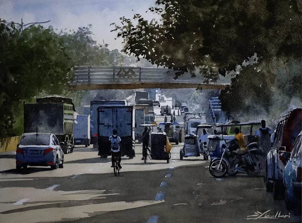 Filipino paintings show unbelievably realistic everyday traffic scenes Filipino paintings show unbelievably realistic everyday traffic scenes